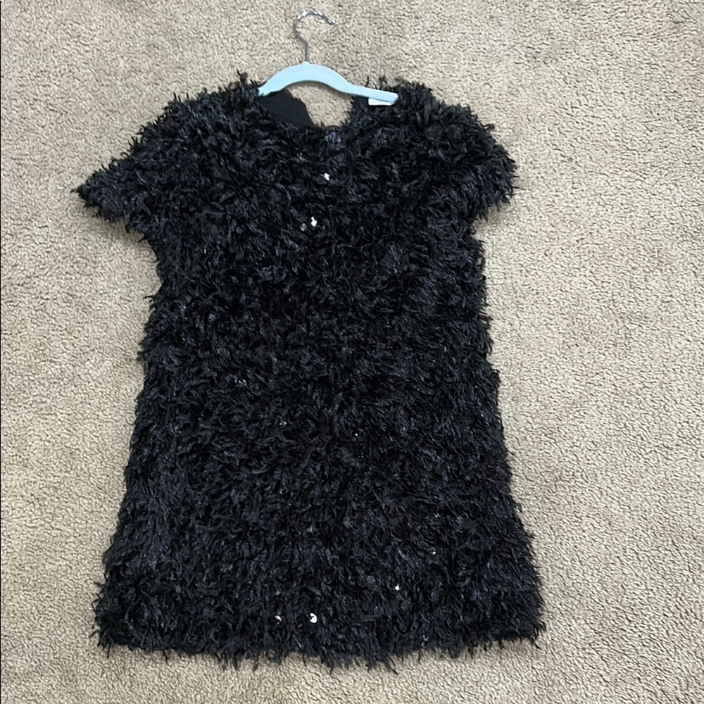 Black Fuzzy Kids Dress